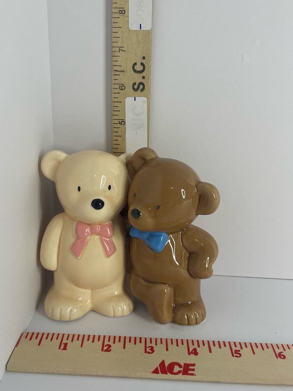 VTG 1985 Enesco Hugging Teddy Bears Ceramic Coin Bank - Rare - Picture 9 of 9